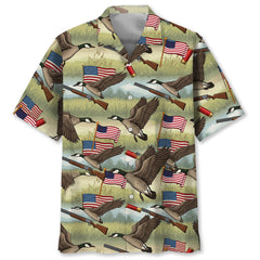 America Goose Hunting Hawaiian Shirt