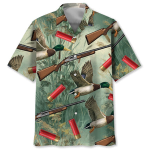 Green Duck Hunting Hawaiian Shirt