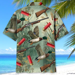 Green Duck Hunting Hawaiian Shirt