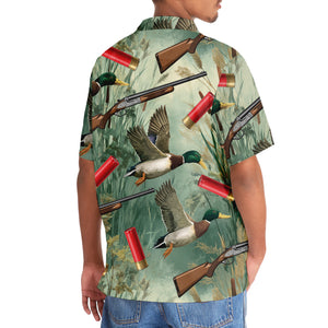 Green Duck Hunting Hawaiian Shirt