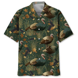 Green Wild Turkey Hunting Hawaiian Shirt