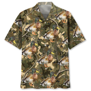 Camouflage Mallard Duck Hunting Hawaiian Shirt