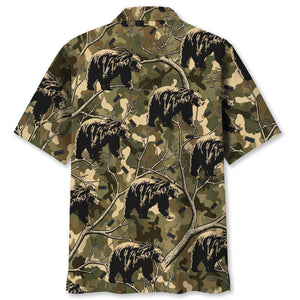 Camouflage Black Bear Hunting Hawaiian Shirt