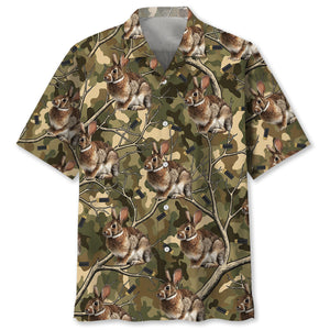Camouflage Rabbit Hunting Hawaiian Shirt