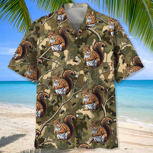 Camouflage Squirrel Hunting Hawaiian Shirt