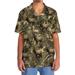 Camouflage Elk Hunting Hawaiian Shirt