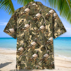 Camouflage Wood Pigeon Hunting Hawaiian Shirt