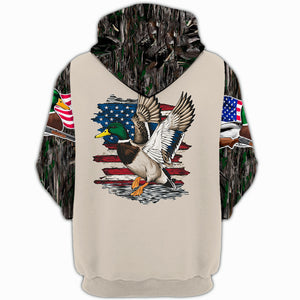 Vintage Mallard Duck Hunting Camo All Over Print Shirt