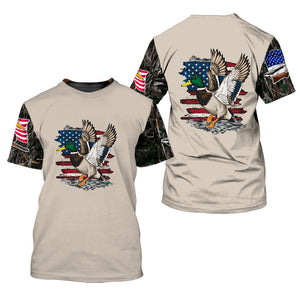 Vintage Mallard Duck Hunting Camo All Over Print Shirt