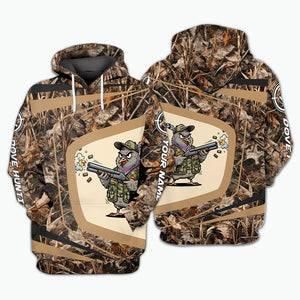 Custom Name Funny Dove Field Camo Art All Over Print Shirt