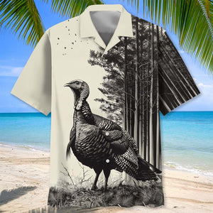 Wild Turkey Hunting Vintage Hawaiian Shirt