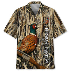 Vintage Pheasant Bird Hunting Hawaiian Shirt