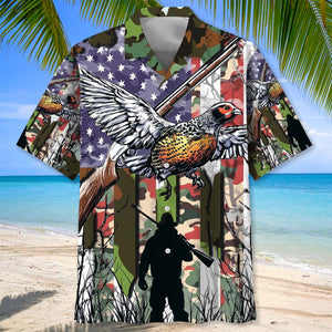 America Quail Hunting Graphic Hawaiian Shirt