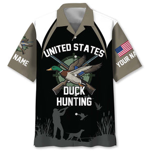 Custom Name United States Duck Hunting Hawaiian Shirt