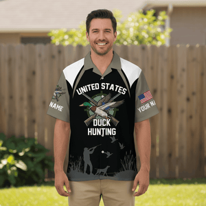 Custom Name United States Duck Hunting Hawaiian Shirt