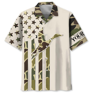 Custom Name Custom Duck Hunting Camo Hawaiian Shirt