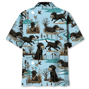 Black Labrador Retriever And Dove Hunting Hawaiian Shirt