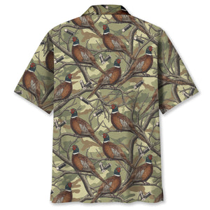 Vintage Pheasant Hunting Camouflage Hawaiian Shirt