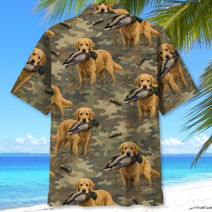 Golden Retriever Retriver Duck Hunting Camouflage Hawaiian Shirt