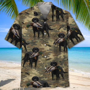 Black Labrador Retriver Duck Hunting Camouflage Hawaiian Shirt