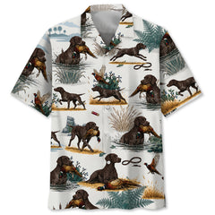 Solid Liver German Shorthaired Pointer Pheasant Hunting Hawaiian Shirt