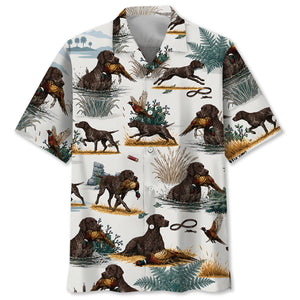 Solid Liver German Shorthaired Pointer Pheasant Hunting Hawaiian Shirt
