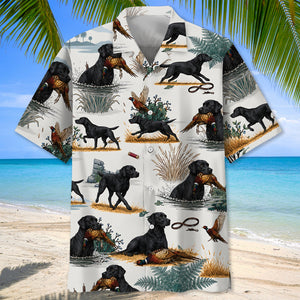 Black Labrador Pheasant Hunting Hawaiian Shirt