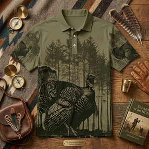 Black Moss Turkey Hunting Men Polo Shirt