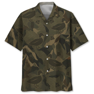 Mallard Duck Camouflage Hunting Hawaiian Shirt
