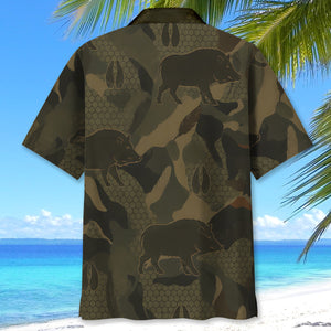 Wild Boar Camouflage Hunting Hawaiian Shirt
