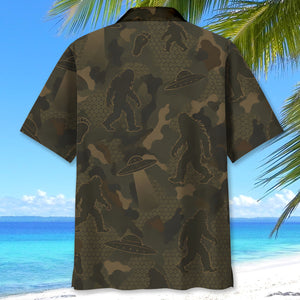 Bigfoot Forest Camouflage Hawaiian Shirt
