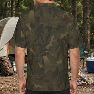 Bigfoot Forest Camouflage Hawaiian Shirt