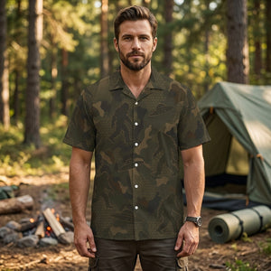 Bigfoot Forest Camouflage Hawaiian Shirt