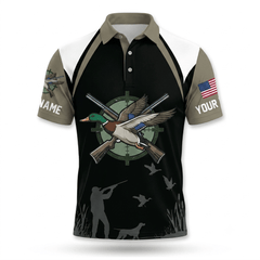 Custom Name United States Duck Hunting Men Polo Shirt