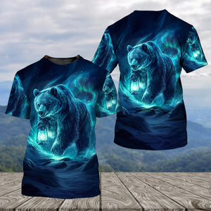 Wild Bear In The Night All Over Print Shirt