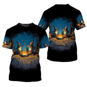 Spooky Pumpkin Campfire Night All Over Print Shirt