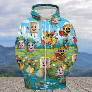 Funny Food Camping All Over Print Shirt