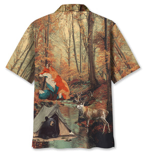 Vintage Camping Forest Autumn Hawaiian Shirt