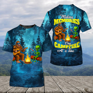 Bigfoot And Alien Making Memories One Campfire At A Time Christmas All Over Print Shirt