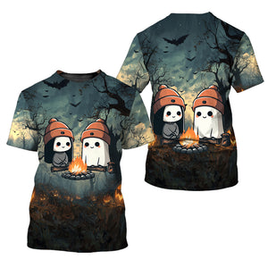 Cute Ghost Camping Crew All Over Print Shirt