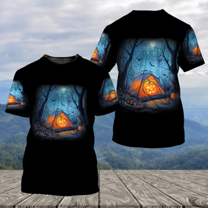 Halloween Pumpkin Camping All Over Print Shirt