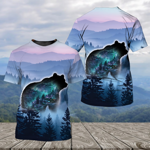 Aurora Bear Adventure Mountain All Over Print Shirt