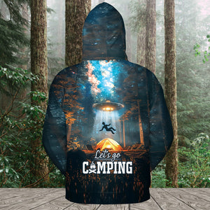 Let's Go Camping UFO All Over Print Shirt