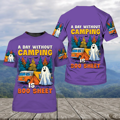 Halloween Camping Ghost – A Day Without Camping Is Boo Sheet All Over Print Shirt