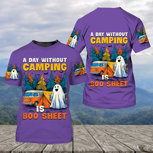 Halloween Camping Ghost – A Day Without Camping Is Boo Sheet All Over Print Shirt