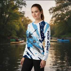 Custom Name Kayaking Blue All Over Print Shirt