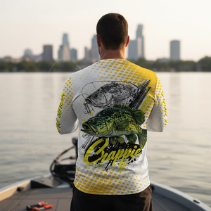 Custom Name Crappie Fish Yellow All Over Print Shirt