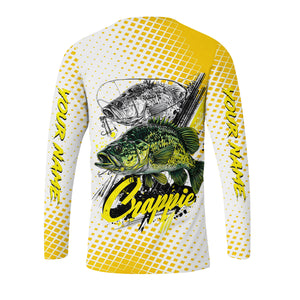 Custom Name Crappie Fish Yellow All Over Print Shirt