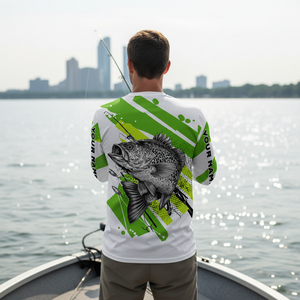 Custom Name Crappie Fish Green All Over Print Shirt