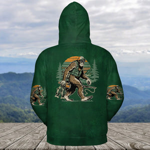 Bassquatch Bigfoot Fishing All Over Print Shirt